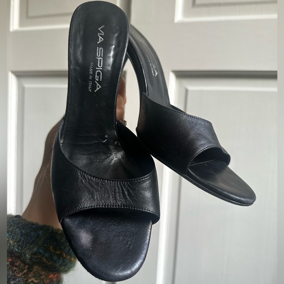 Via Spiga Black Leather Heels - Picture 7 of 7